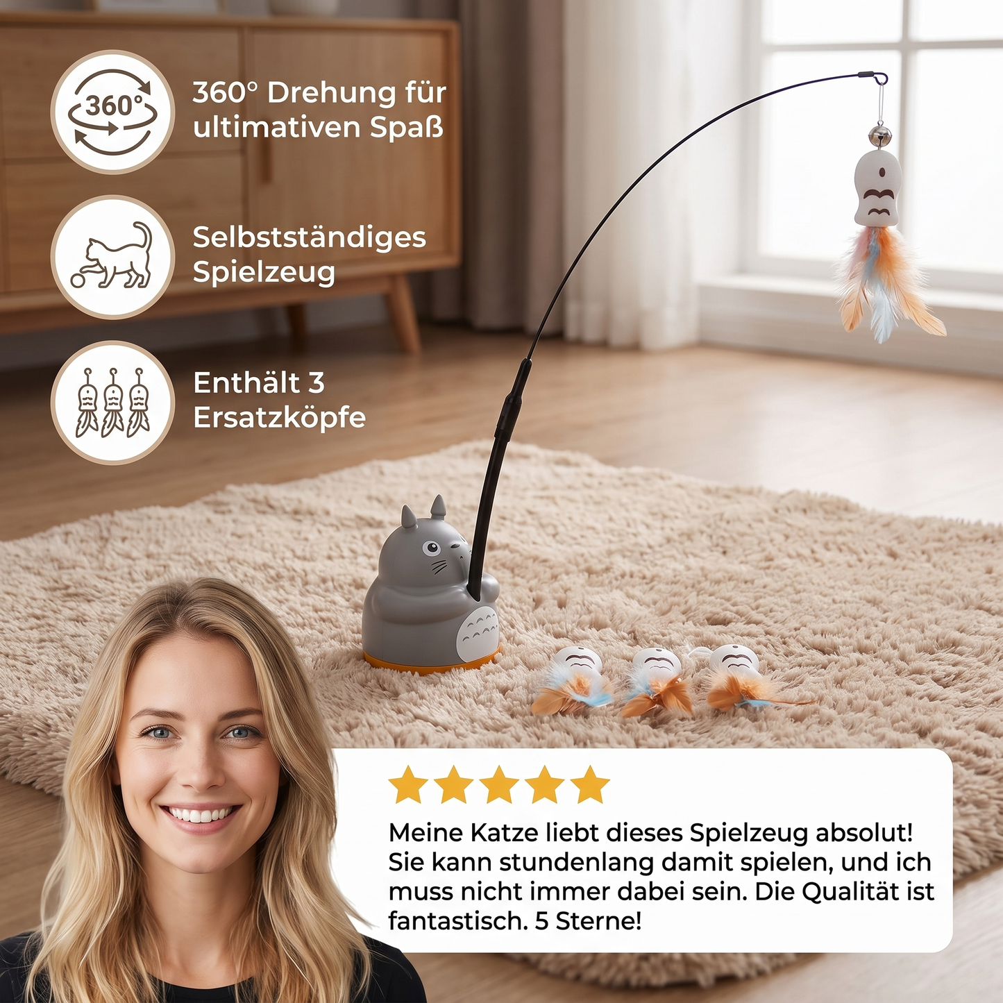 Interaktive 360°-Katzenspielzeug zur Selbstbeschäftigung