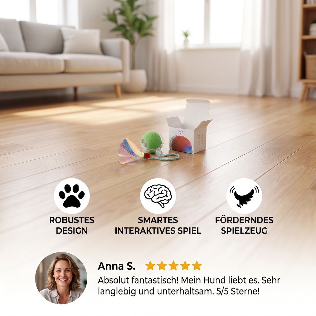Verbesserter „Smart Rolling Dog Ball“ – strapazierfähiges interaktives Spielzeug mit Netzschwanz