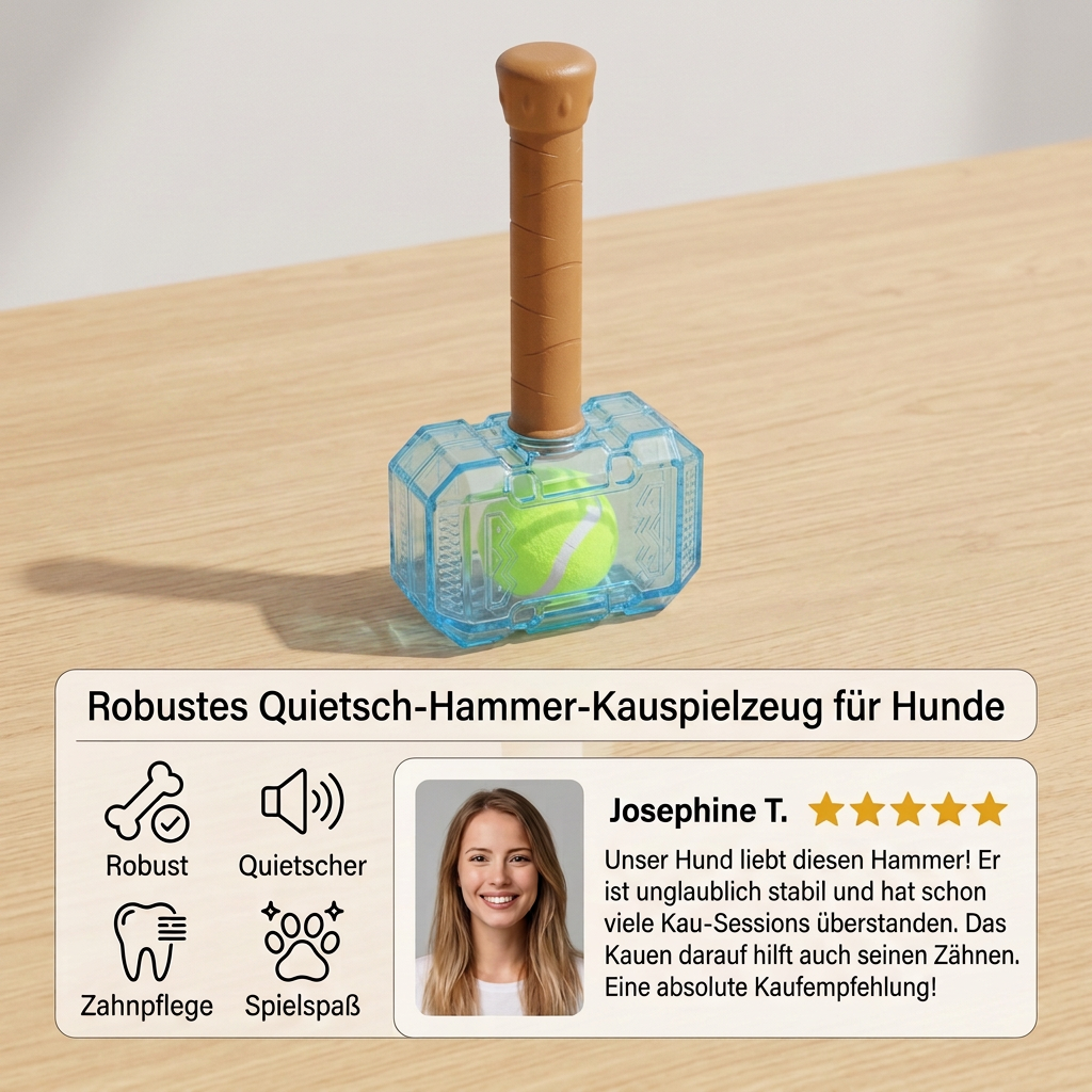 Robustes Quietsch-Hammer-Kauspielzeug für Hunde
