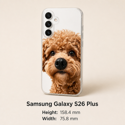 Personalisierte Haustier-Fotohülle mit 3D-Quetschnase