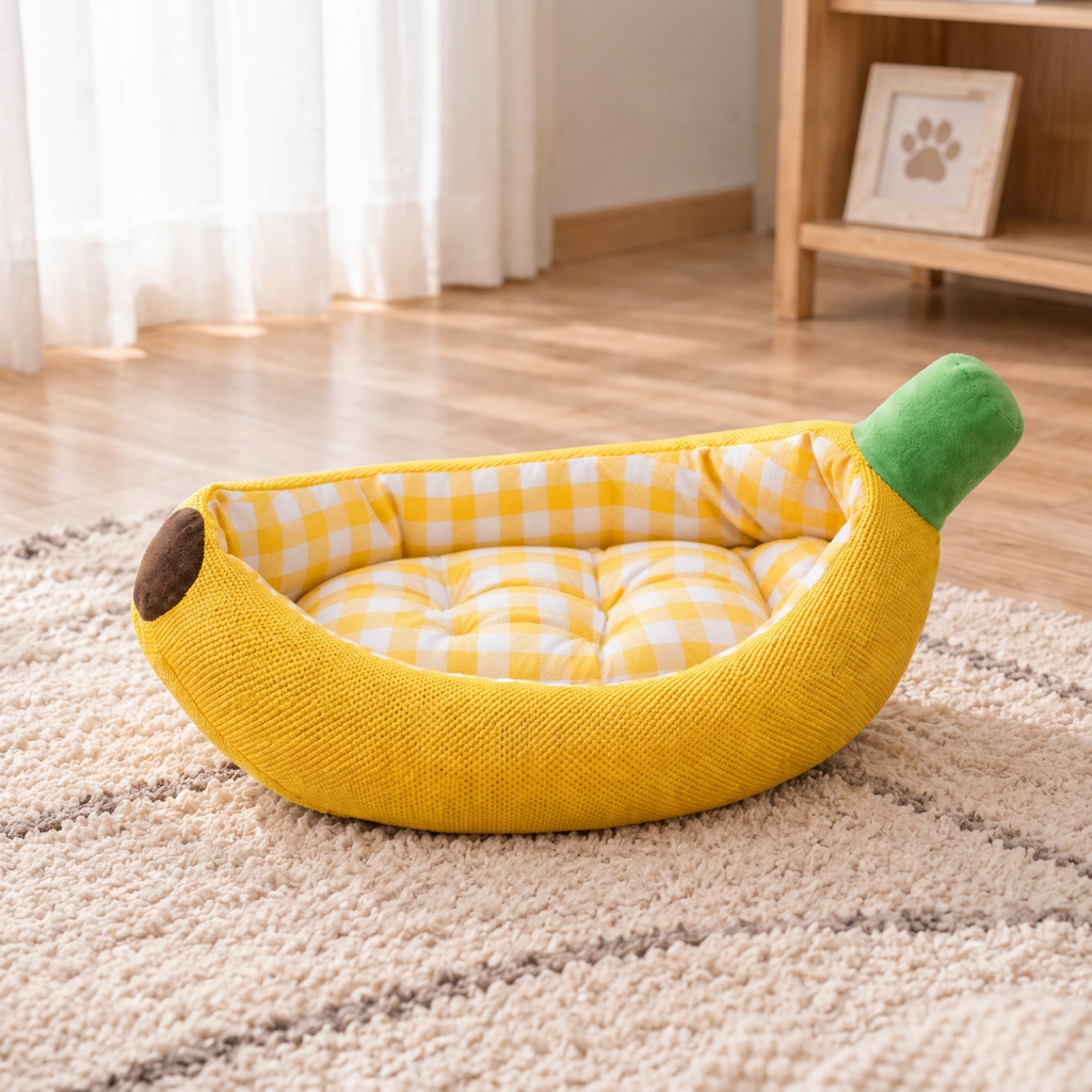 Bananenförmiges gemütliches Haustierbett für Hunde