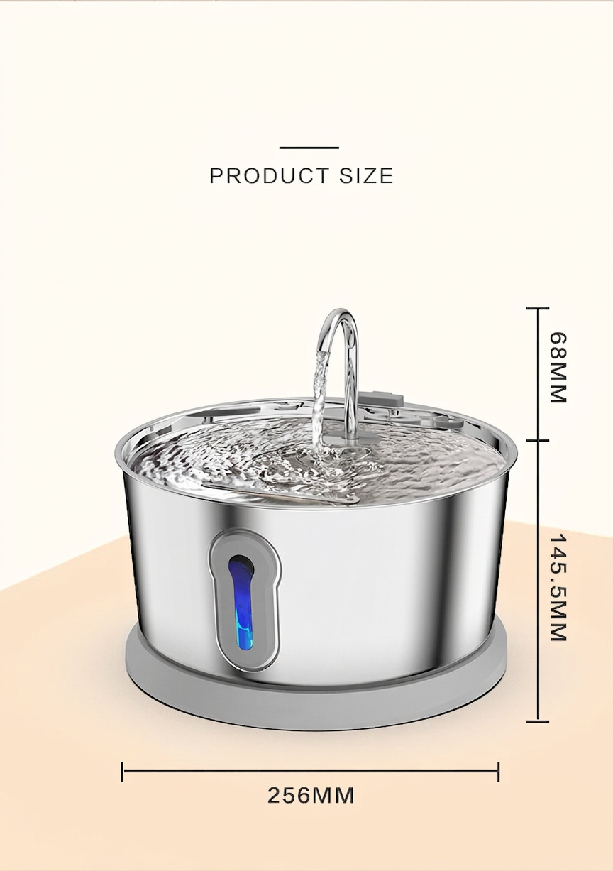 Intelligenter, antibakterieller Trinkbrunnen aus Edelstahl für Haustiere – 4 l, extrem leise, für eine bessere Flüssigkeitszufuhr und Gesundheit Ihres Haustieres