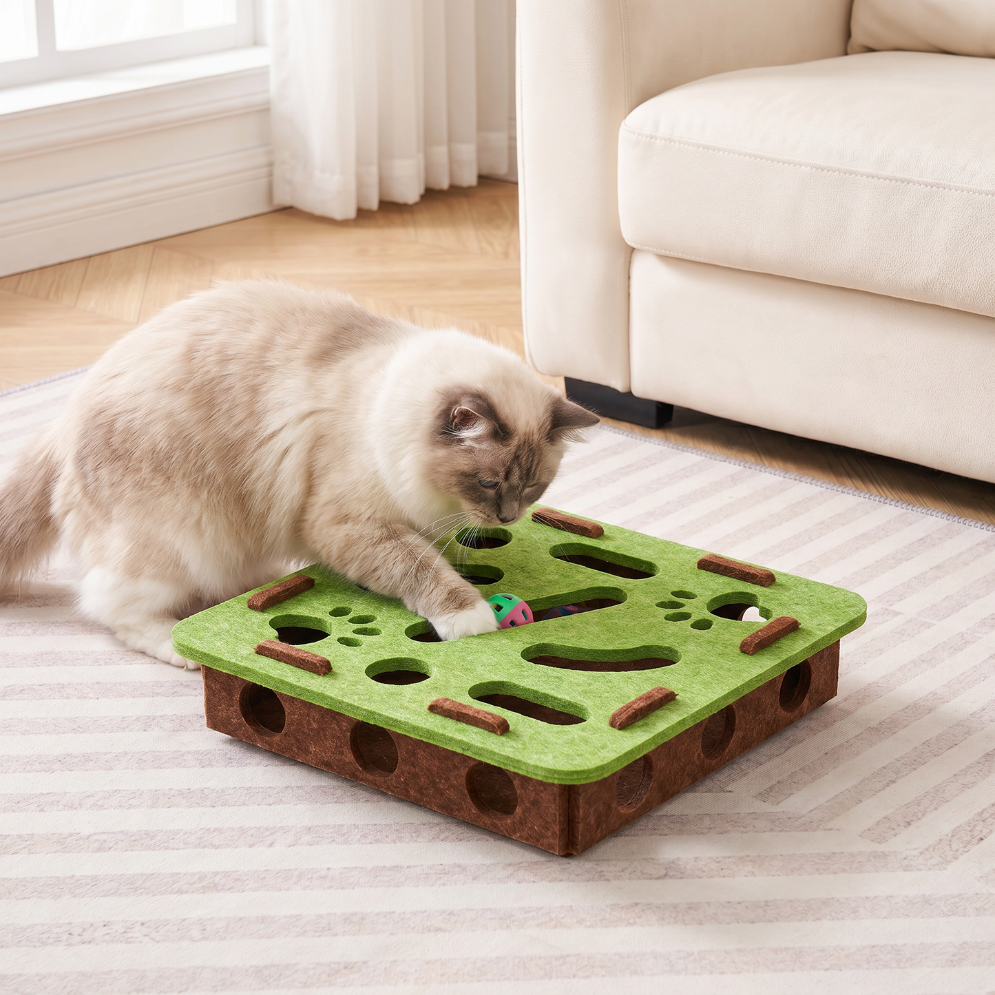 Interaktives Puzzle-Spielzeug aus Filz für Katzen