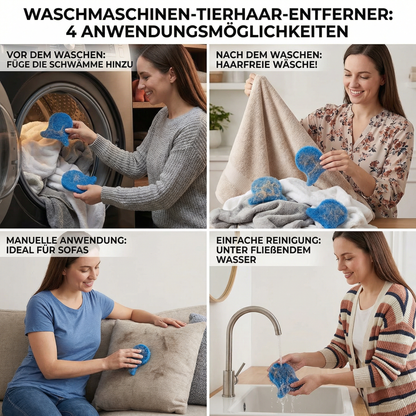 Waschmaschinen Tierhaar-Fänger – Klebender Fusselentferner für Hunde- & Katzenhaare