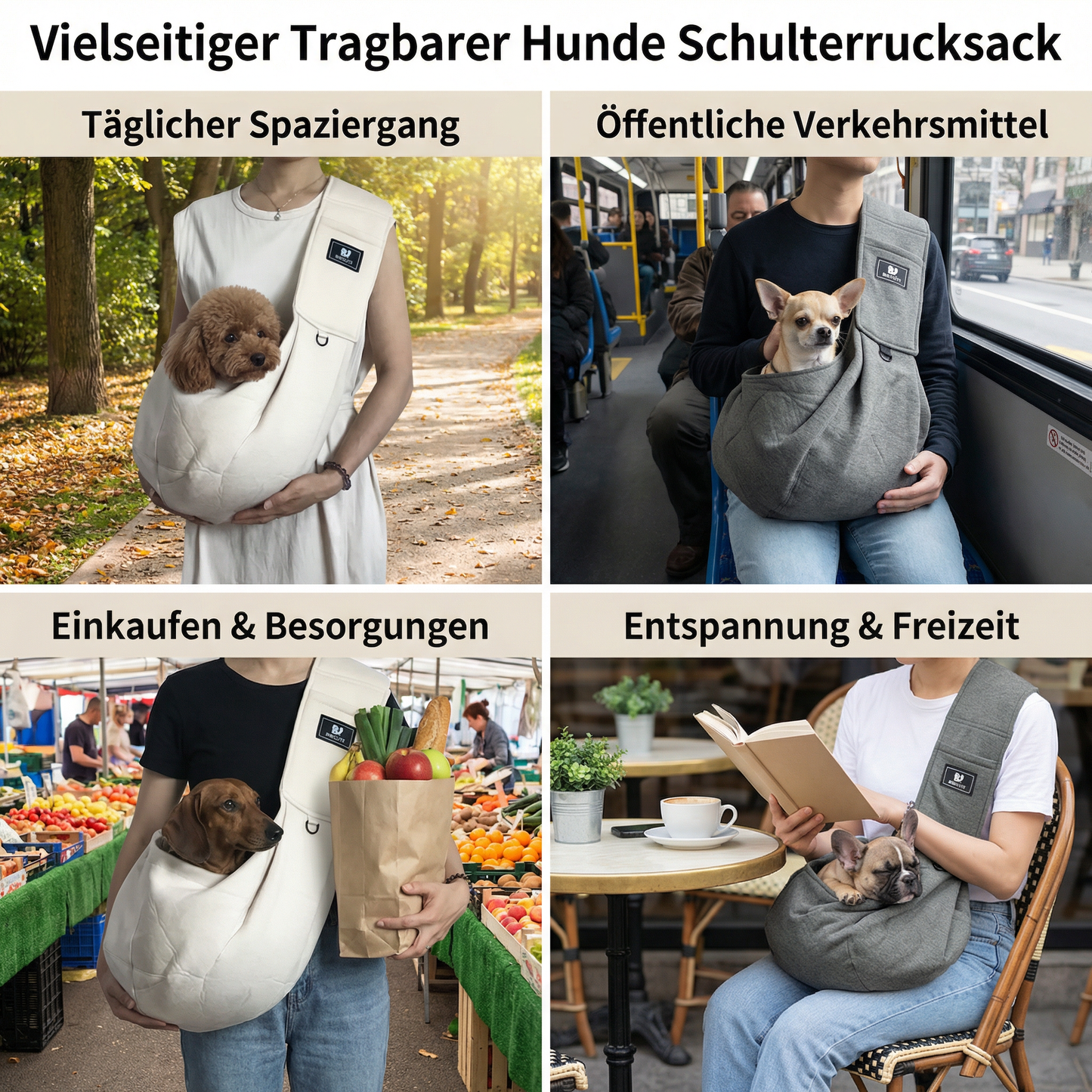 Tragbarer Hunde Schulterrucksack – Atmungsaktiv, Wasserabweisend & Sicher