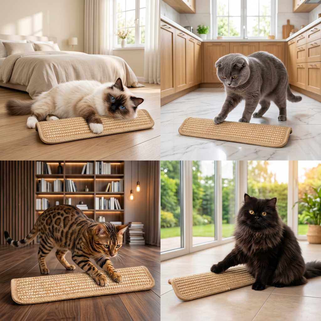 Natürliches Sisal-Katzenkissen & Kratzspielzeug mit Katzenminze – Kauspielzeug zur Zahnpflege