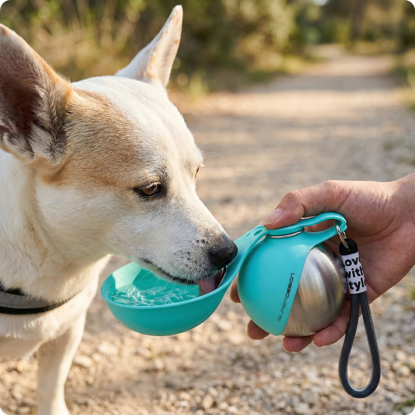 2-in-1 Reise-Trinkflasche für Hunde – Auslaufsichere Edelstahl-Wasserflasche mit Silikonnapf