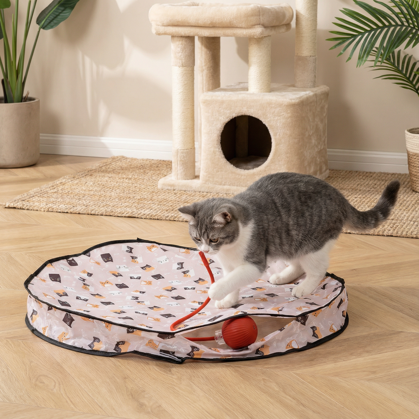 Interaktives Katzen Ball Versteck Spiel