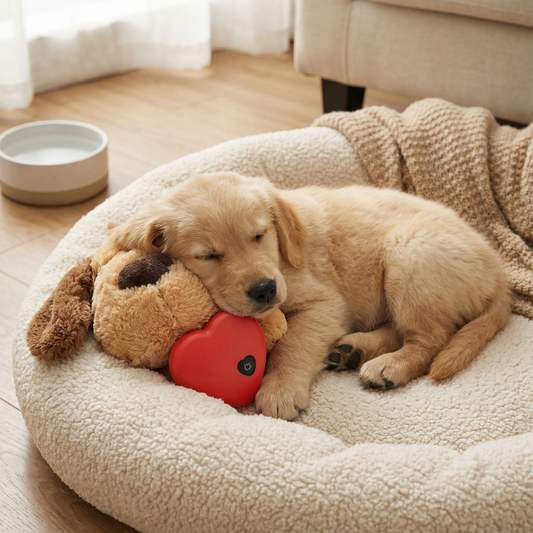 Beruhigendes Herzschlag-Kuscheltier für Haustiere – Angstlindernd & Stressabbauend