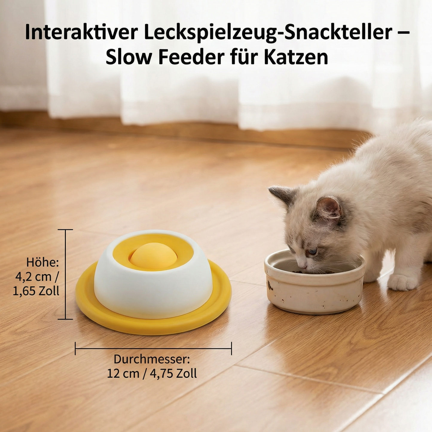 Interaktiver Leckspielzeug-Snackteller – Slow Feeder für Katzen