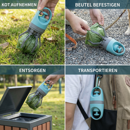 Praktische Kotgreifarm Hilfe mit Kotbeutel – Tragbares Outdoor-Set