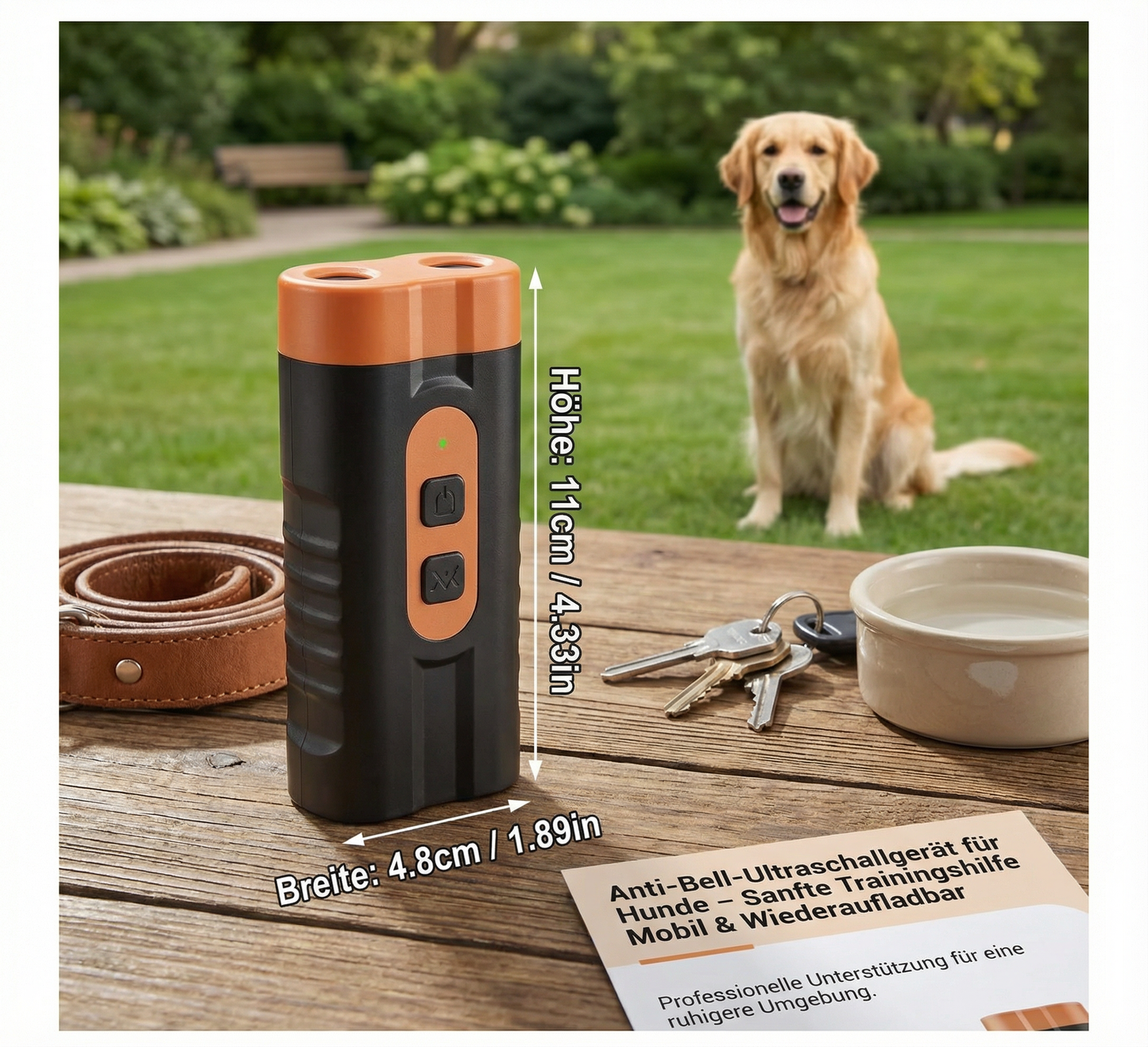 Anti-Bell-Ultraschallgerät für Hunde – Sanfte Trainingshilfe Mobil & Wiederaufladbar