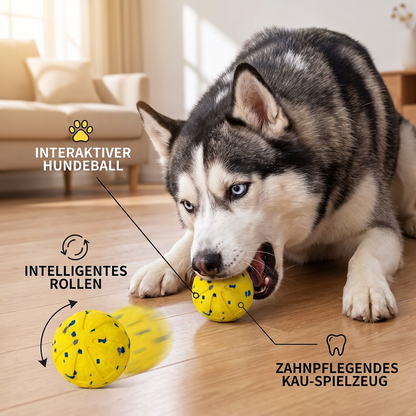 Interaktiver, wiederaufladbarer Hundeball – intelligentes Roll- und Zahnpflege-Kauspielzeug