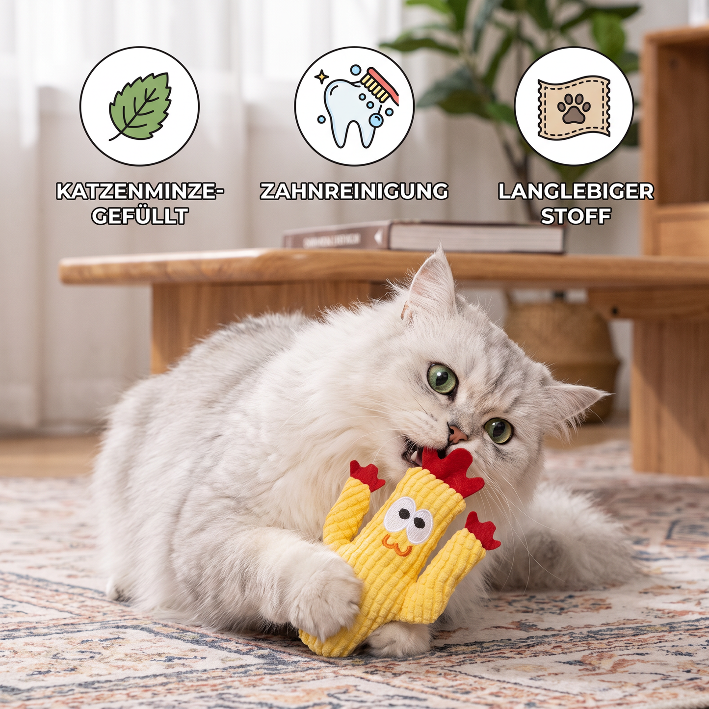 Mit Katzenminze gefülltes Kaktus-Zahnpflegespielzeug für Katzen